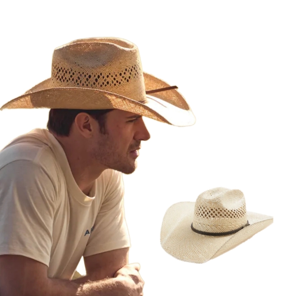 NWOT CAVENDER'S Ranch Collection Twisted Weave Vented Straw Cowboy Hat